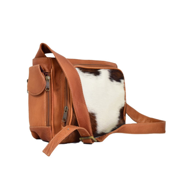 Crossbody Leather Bag with Cowhide