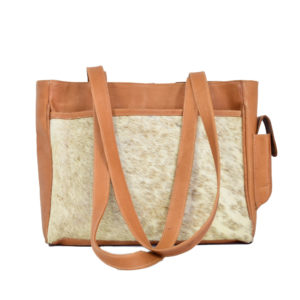 Leather Handbag w/ Cowhide