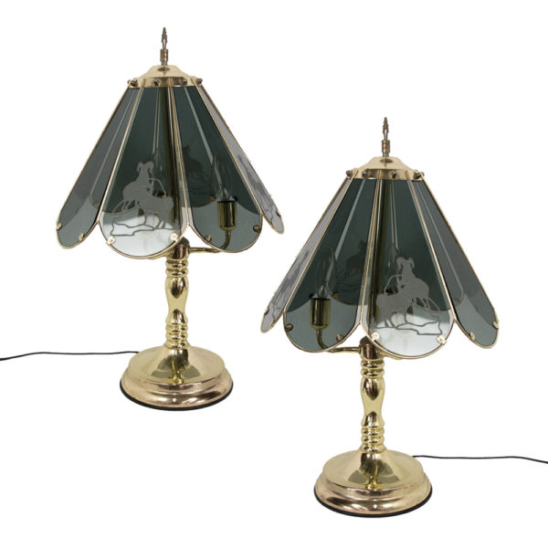 Bighorn Glass Lamp Pair