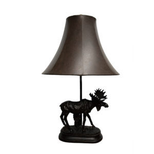 Solid Bronze Moose Lamp